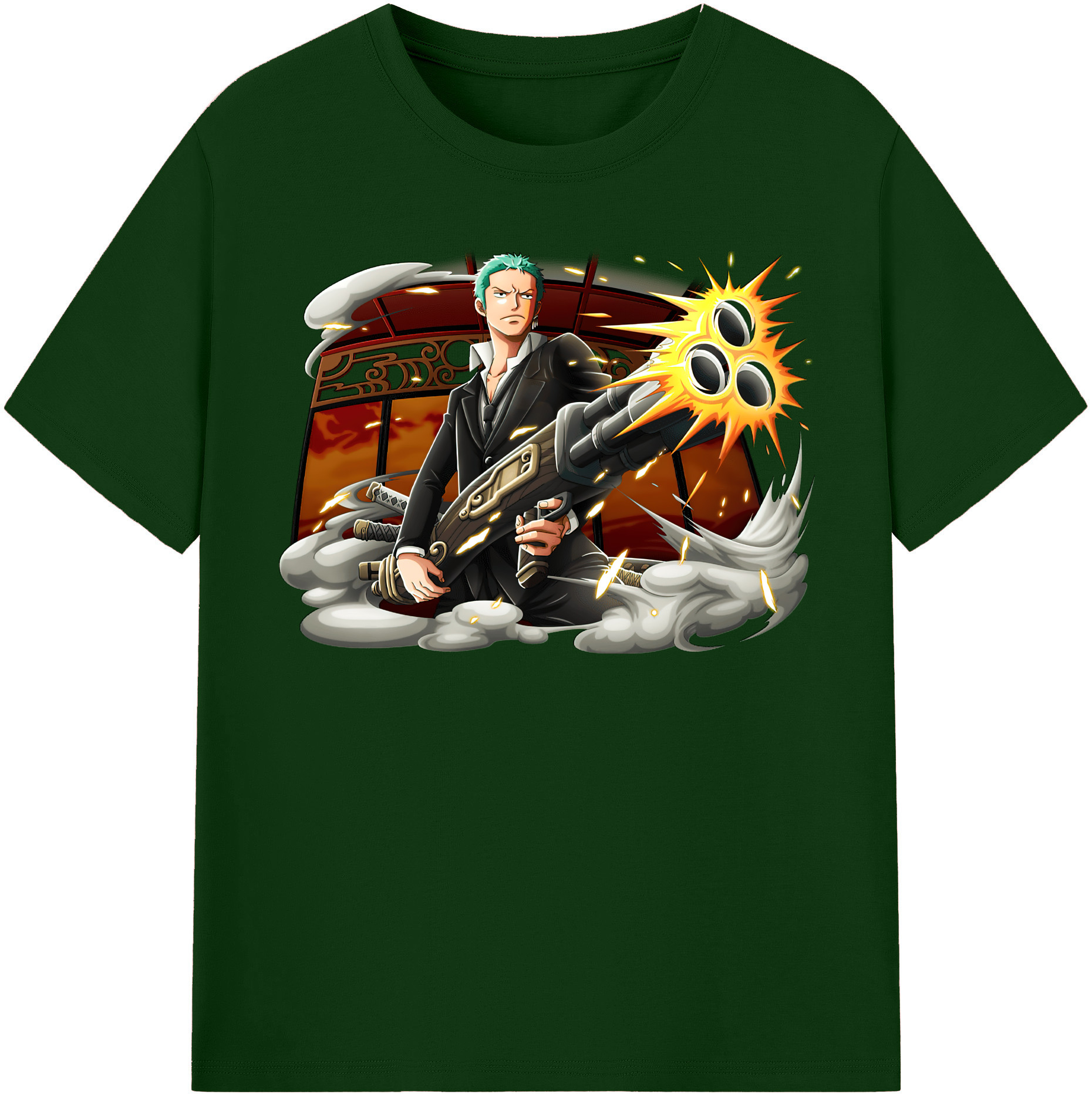 ワンピース ロロノア・ゾロ ONE PIECE Roronoa Zoro 綿100％半袖Tシャツ（フロントプリント）
